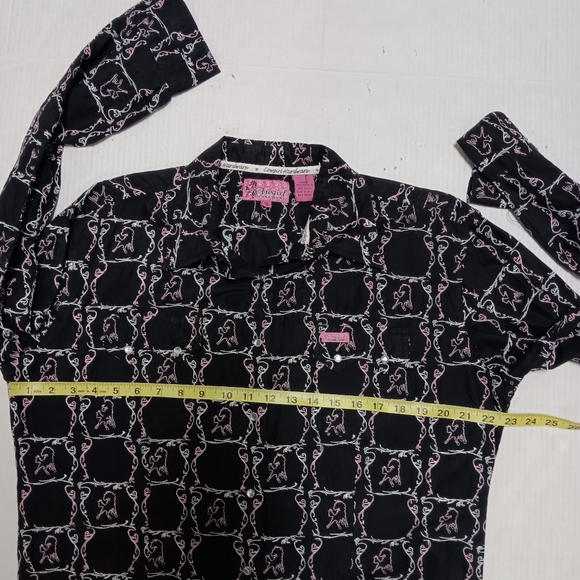 COWGIRL HARDWARE embroidered horse graphic Western snap front cotton shirt, XXL - Picture 16 of 16